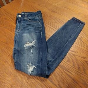 American Eagle high-waisted, distressed jeans